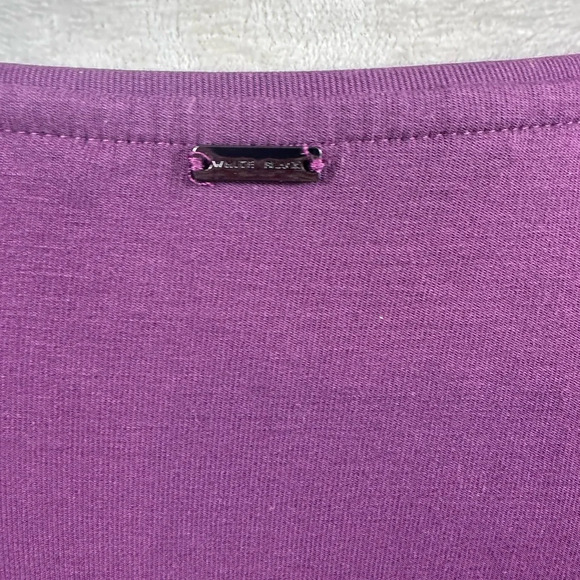 White House Black Market purple dress with double ruffle sleeves size large - Picture 8 of 10